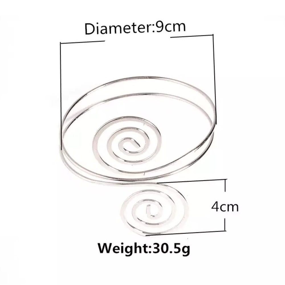 NWT Boho Swirl Adjustable Arm Bangle – Silver Metal Alloy - Picture 6 of 6